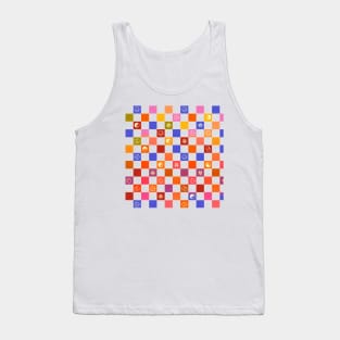 70s Retro Checkered Pattern Tank Top